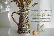 Endless Garden Yellow & Blue Pattern, a Pattern Graphic by Marta & Livonka (Thumbnail 2 of 14)
