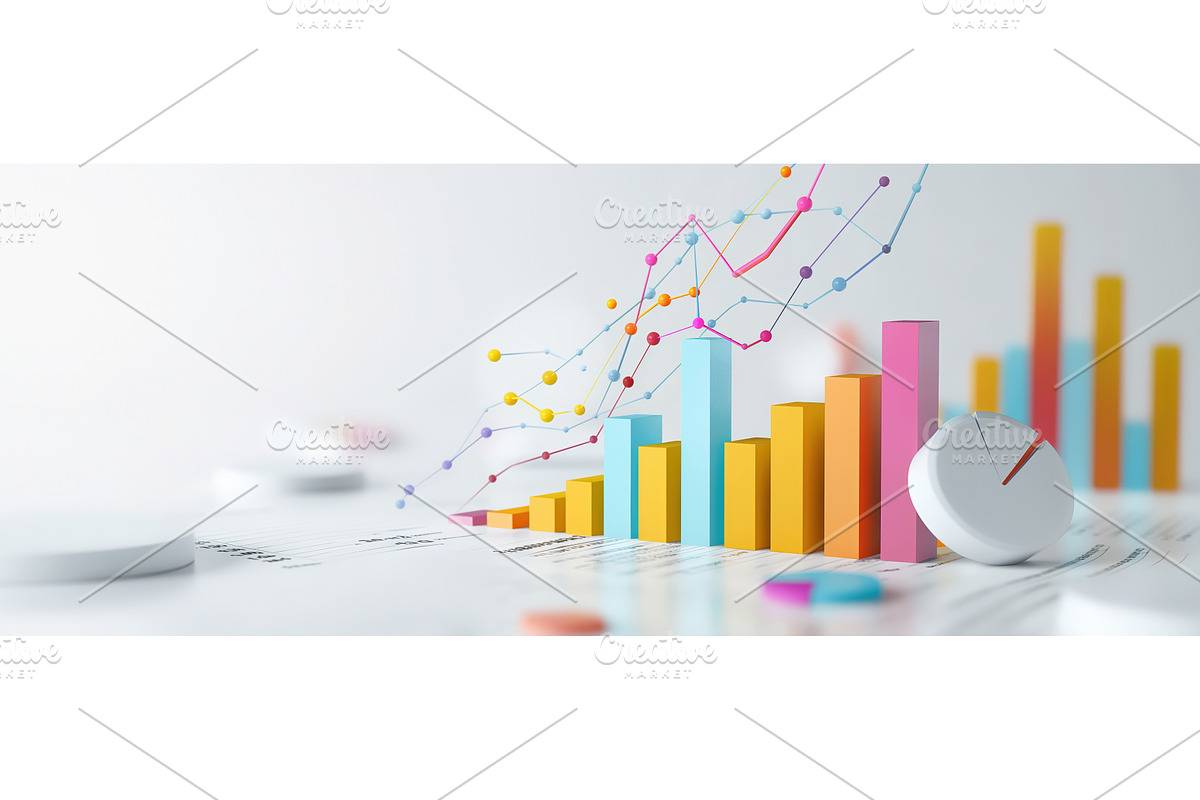 Vibrant bar graphs of financial, a Finance Illustration by BazziBa♥