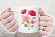 Watercolor Burgundy Florals Png, an Illustration by Sublimation Artist (Thumbnail 5 of 6)
