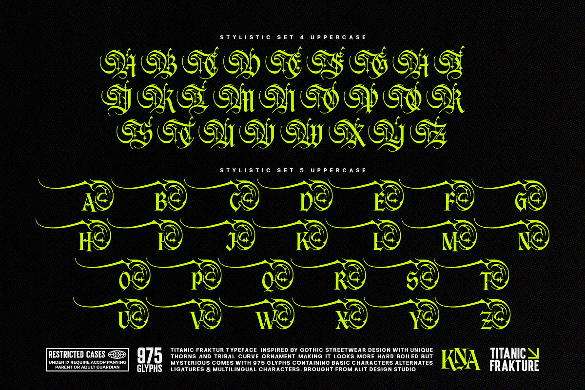 Titanic Fraktur Typeface, a Blackletter Font by alit design (Photo 14 of 20)