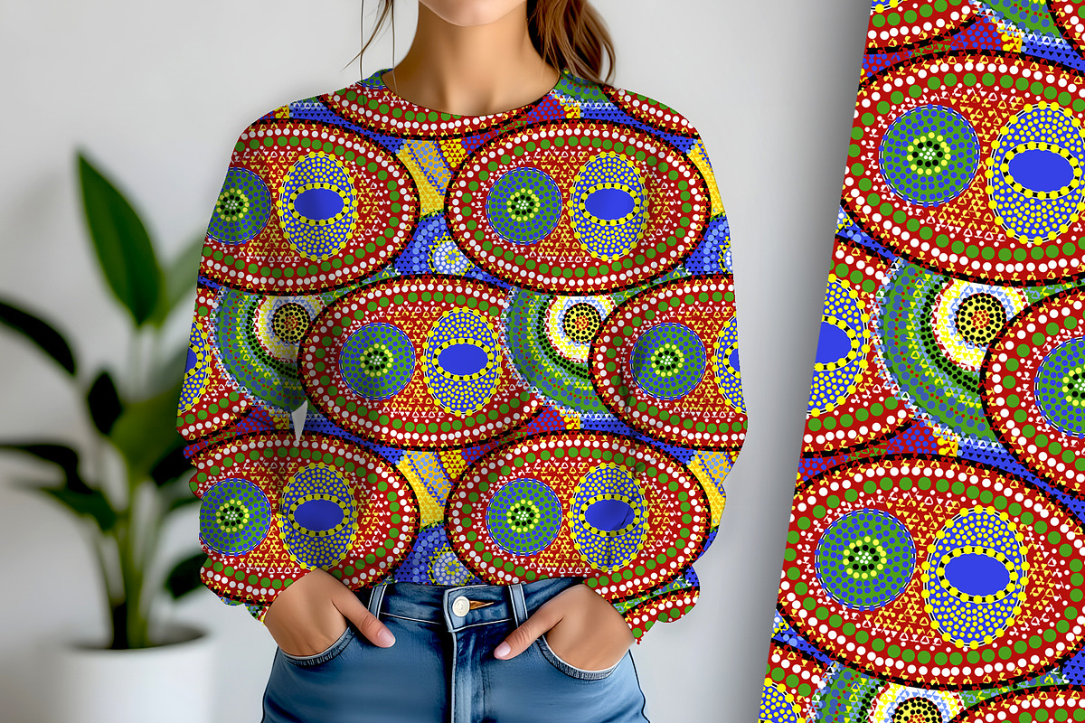 Aboriginal Orbs Seamless Repeat, a Pattern Graphic by Sharon Schwalbe (Photo 1 of 6)