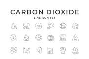 Set line icons of carbon dioxide, an Outline Icon by motorama (Thumbnail 1 of 2)
