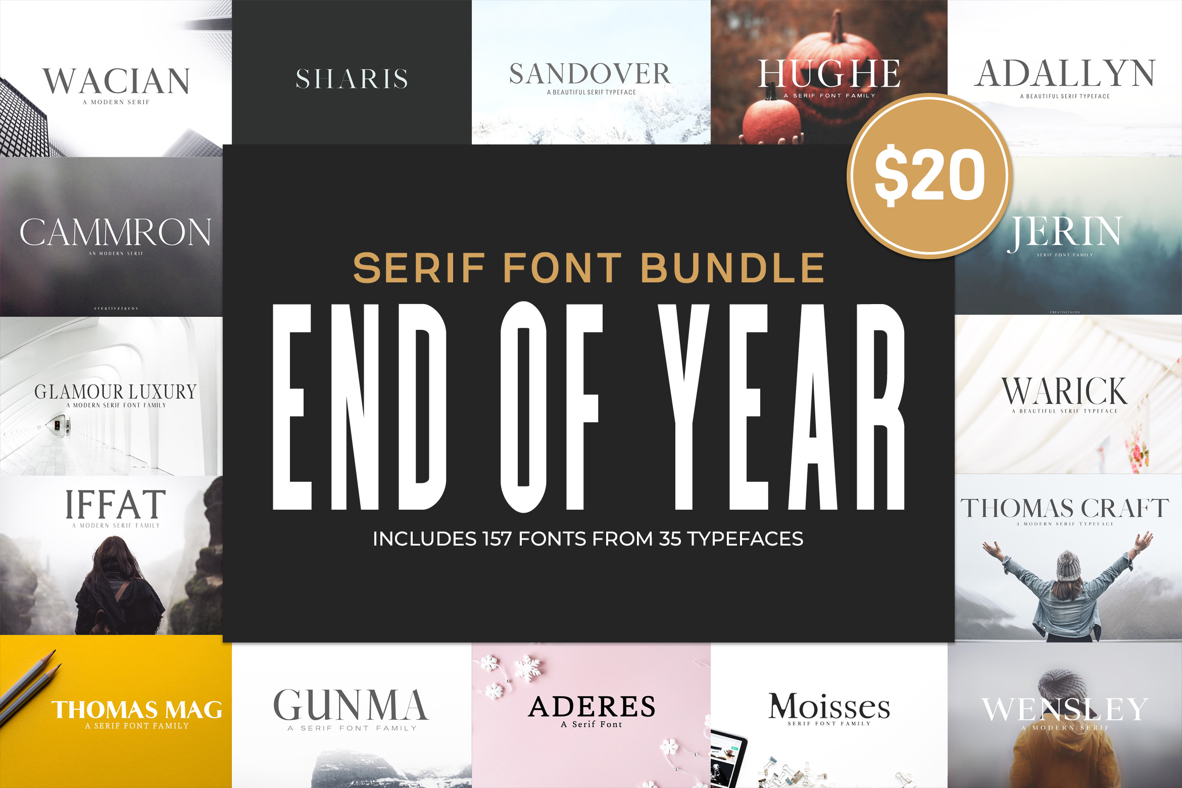 New Year Sale  Serif Bundle by Creativetacos  Creative Market