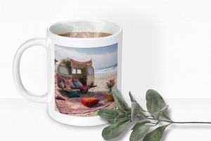 Boho Beach Caravan Digital Paintings