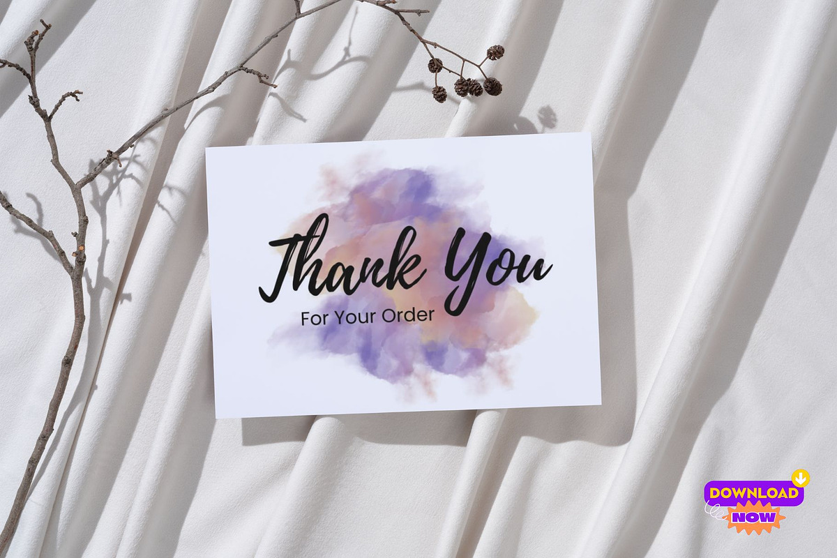 Purple splash Thank You Card, a Card Template by MS Designer