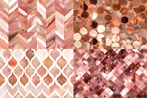 Rose Gold Shimmers Seamless Patterns