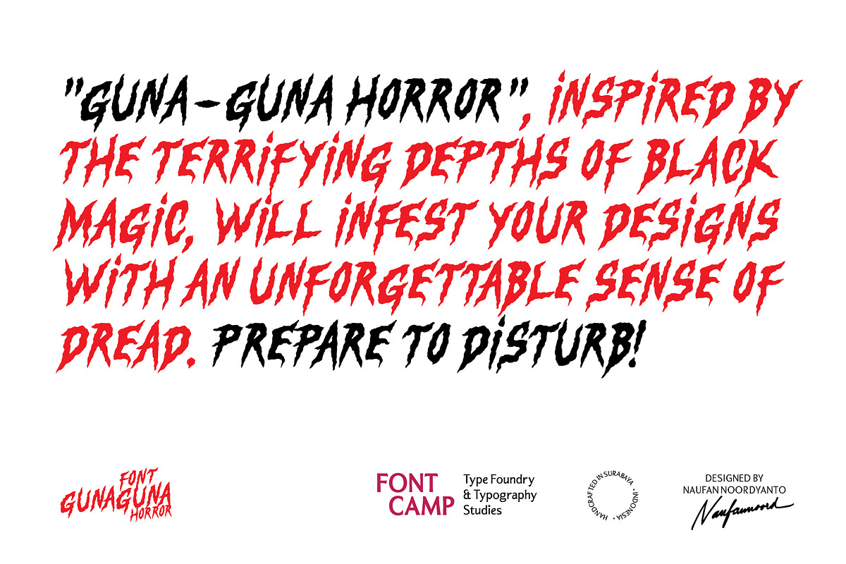 Gunaguna Horror Font, a Handwritten Font by Fontcamp Type Foundry (Photo 7 of 10)