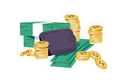 Cash money, coins set + backgrounds, a Finance Illustration by PaperTrident (Thumbnail 8 of 12)