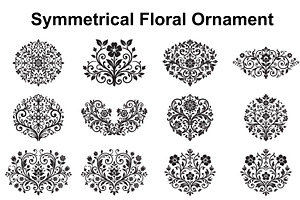 Elegant Symmetrical Floral Motifs