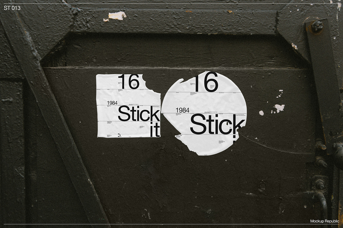Sticker Mockup 013, a Merchandise Mockup by Burmess (Photo 1 of 3)