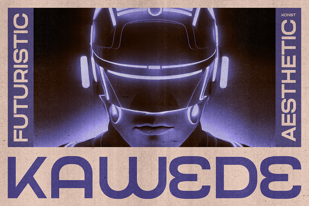 Kawede - Futuristic Aesthetic Fonts, a Sans Serif Font by Konstantine Studio (Photo 1 of 3)