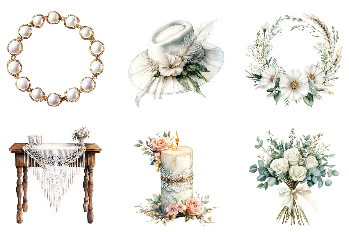 Boho Wedding Sublimation Clipart, an Illustration by SinaCreation (Photo 4 of 5)