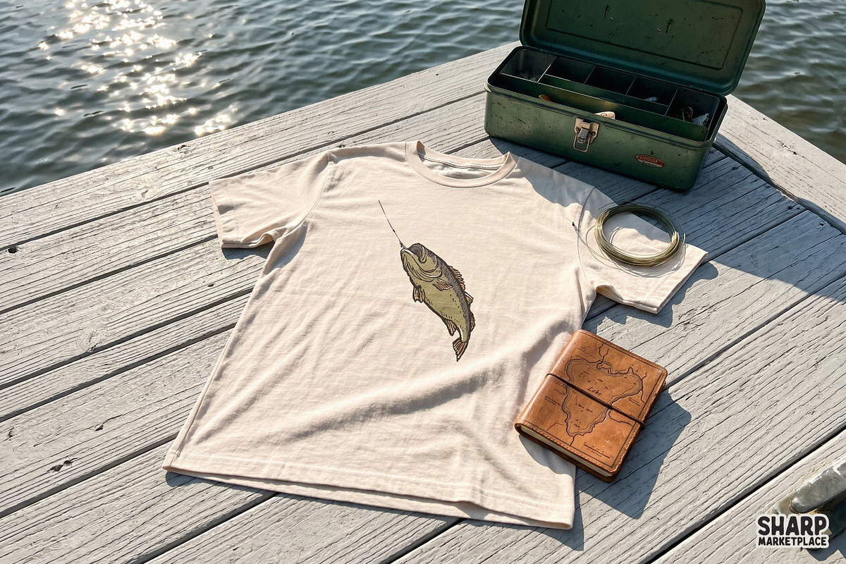 Rustic Bass Fishing Illustration, an Object Graphic by SharpMarketplace (Photo 5 of 5)