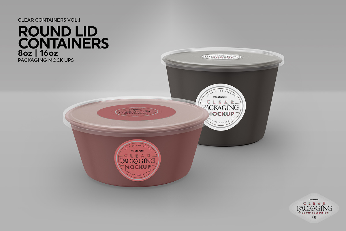 Round Lid Deli Containers Mockup, a Cups & Container Mockup by INCDesign (Photo 5 of 8)