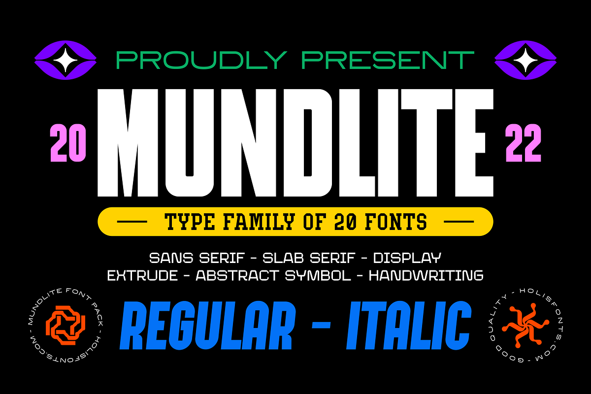 Mundlite Font Bundles, a Sans Serif Font by 24Design Studios (Photo 1 of 24)