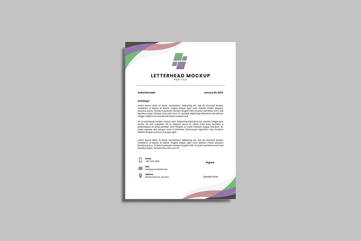 Letterhead Mockup, a Product Mockup by Graphiculon (Photo 7 of 13)