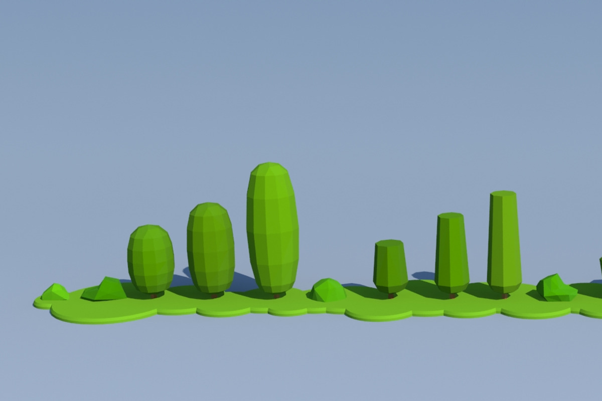 Trees and Bushes Pack - 02, an Environmental 3D Model by Saintpix (Photo 24 of 26)