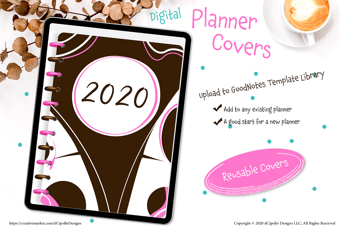 Abstract Circles Digi Planner Cover, a Stationery Template by dCipollo Designs (Photo 3 of 4)