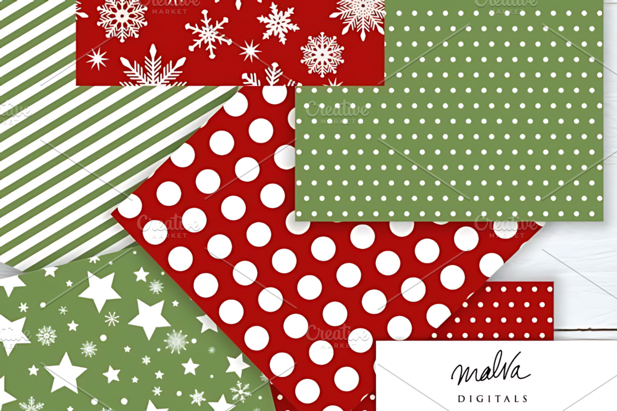 Christmas Patterns Backgrounds, a Pattern Graphic by Design Station (Photo 2 of 3)