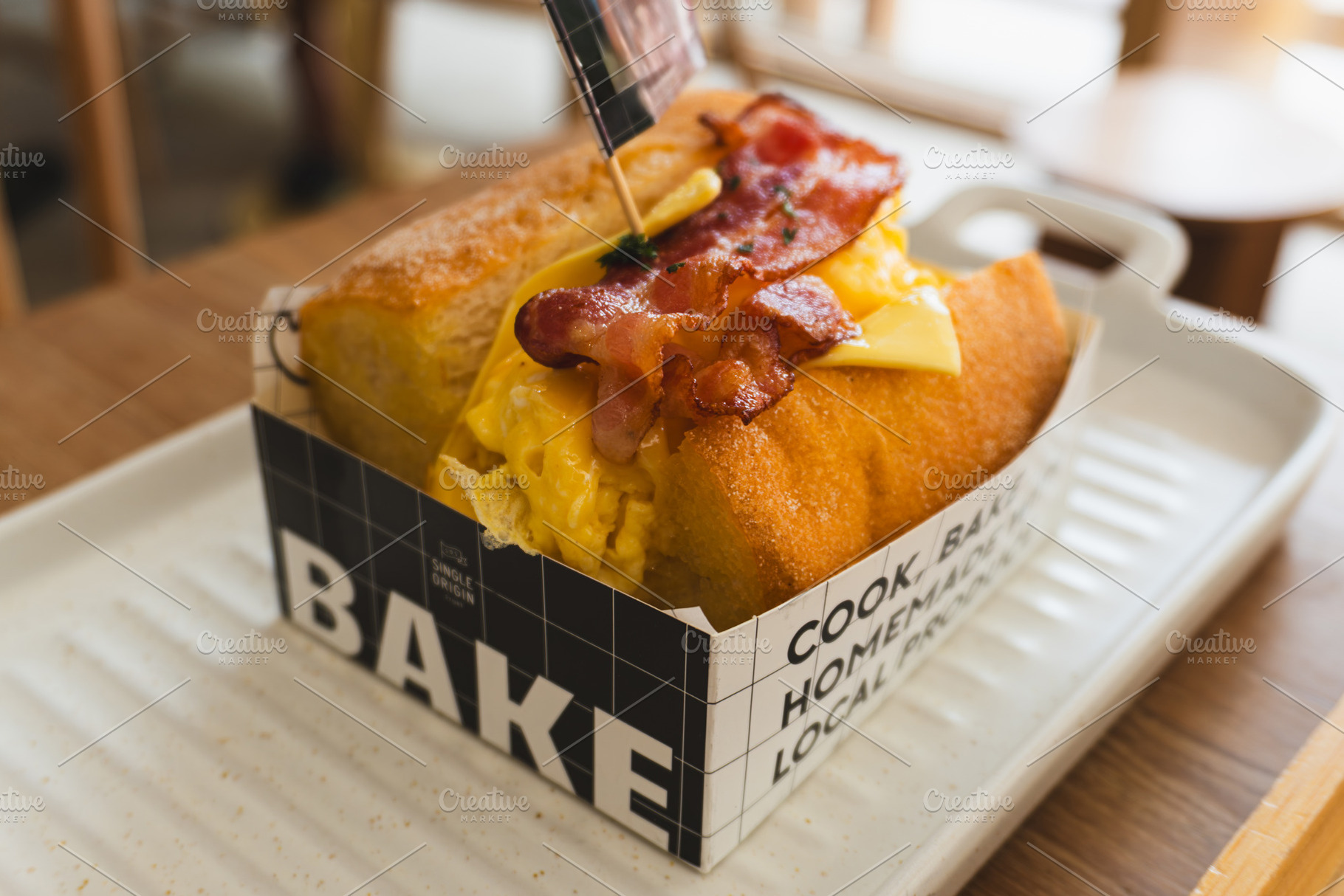 Bacon with Egg Toast, a Photo by AMMi