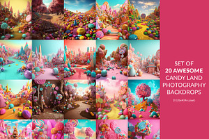 20 Candy Land Fantasy Backdrops