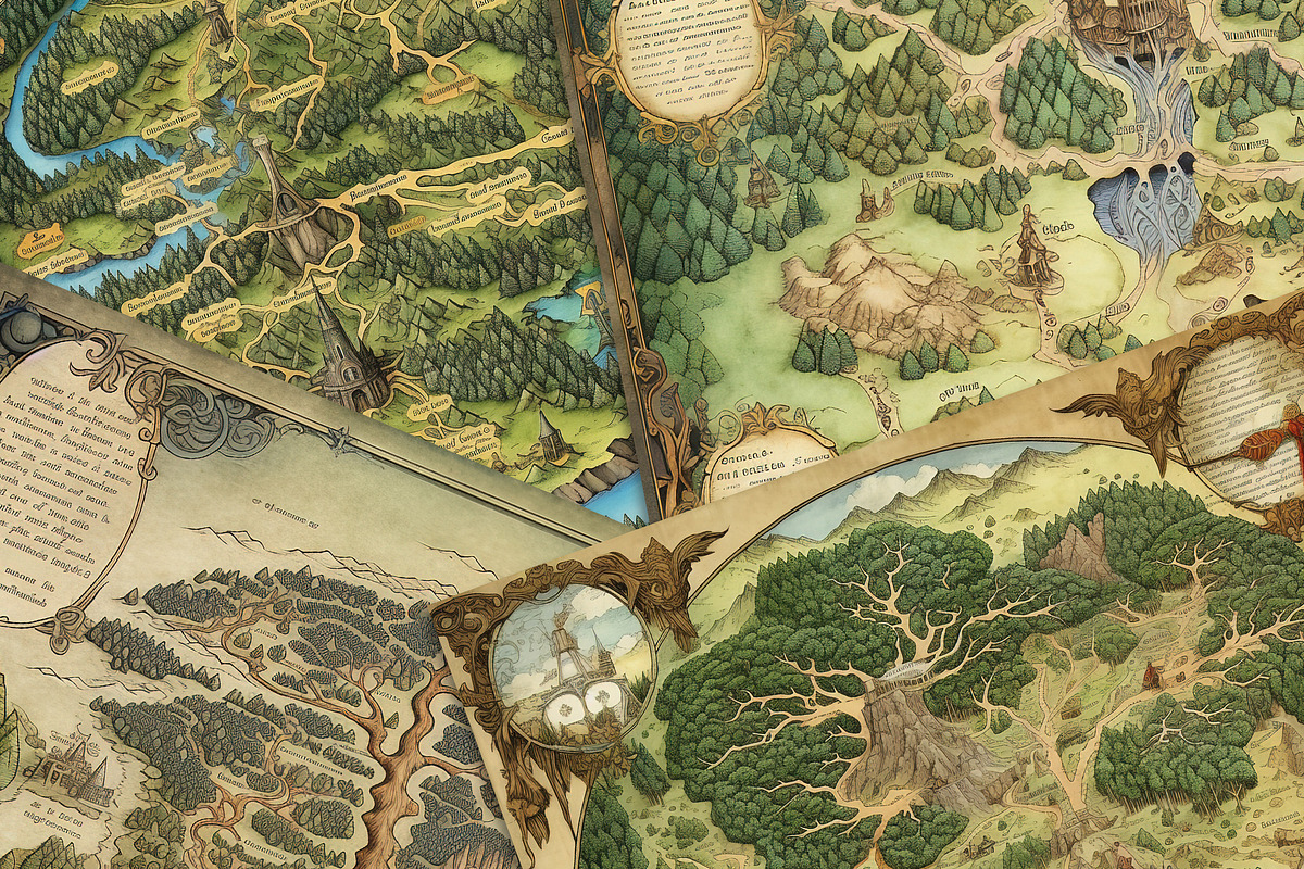 Map of a Hidden Elven Kingdom, a Background Graphic by Curve Design (Photo 4 of 4)