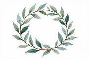 Green Watercolor Leaf Wreaths, an Illustration by Amazin_art (Thumbnail 3 of 10)