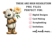 Watercolor Spring Teddy Bear Clipart, an Illustration by OK Design (Thumbnail 4 of 6)