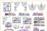 Book Lover Hand Drawn Clipart, a Decorative Illustration by Masha  Studio (Thumbnail 7 of 8)