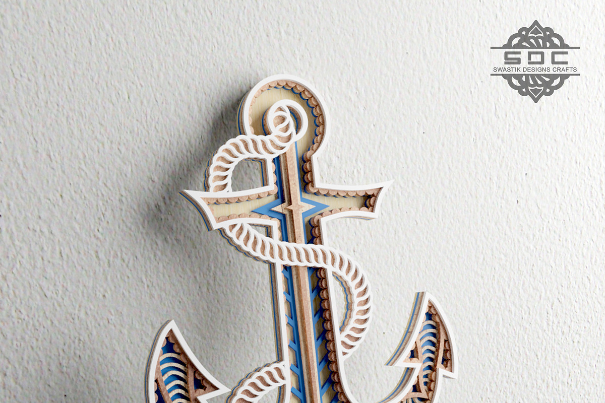 Multilayer Anchor mandala DXF files, a Design Template by SwastikDesignsCrafts (Photo 4 of 5)