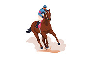Jockeys riding race horses set, an Animal Illustration by Good Studio (Thumbnail 3 of 6)