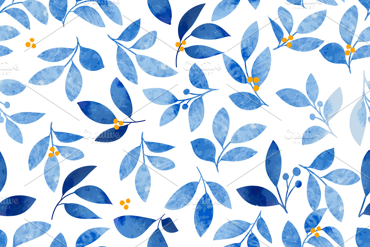 INDIGO Floral watercolor, a Decorative Illustration by MooBeer (Photo 5 of 6)