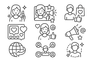 Set of web icons showcasing various, a Technology Illustration by ZinetroN