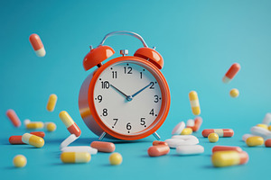 Time matters in medication routine, a Photo by Pavel_design