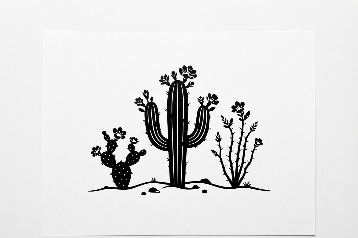 60 Desert Cactus Floral Silhouette, a Seasonal Illustration by Amazin_art (Photo 16 of 35)