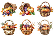 Watercolor Harvest Cornucopia, an Illustration by CitraGraphics (Thumbnail 5 of 7)