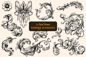 Baroque ornaments elements, a Decorative Illustration by Arthur Balitskiy