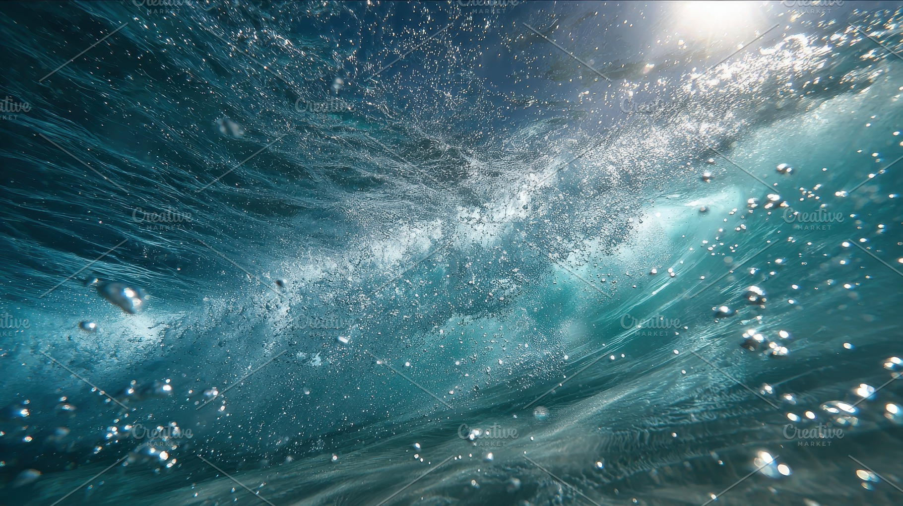 Waves crash & bubble under sunlight, a Photo by Pavel_design