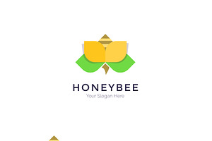 Honey Bee Logo - Flower Logo