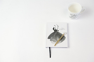Minimalistic black & white chic desk featuring desk, rebecca nash
