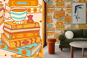 Autumn Books vector clipart patterns, an Education Illustration by Carpet Tapete Pretzel (Thumbnail 8 of 13)