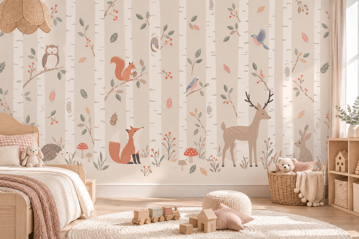 Woodland Kids Wall Mural, a Wallpaper Graphic by by creative paper (Photo 6 of 10)
