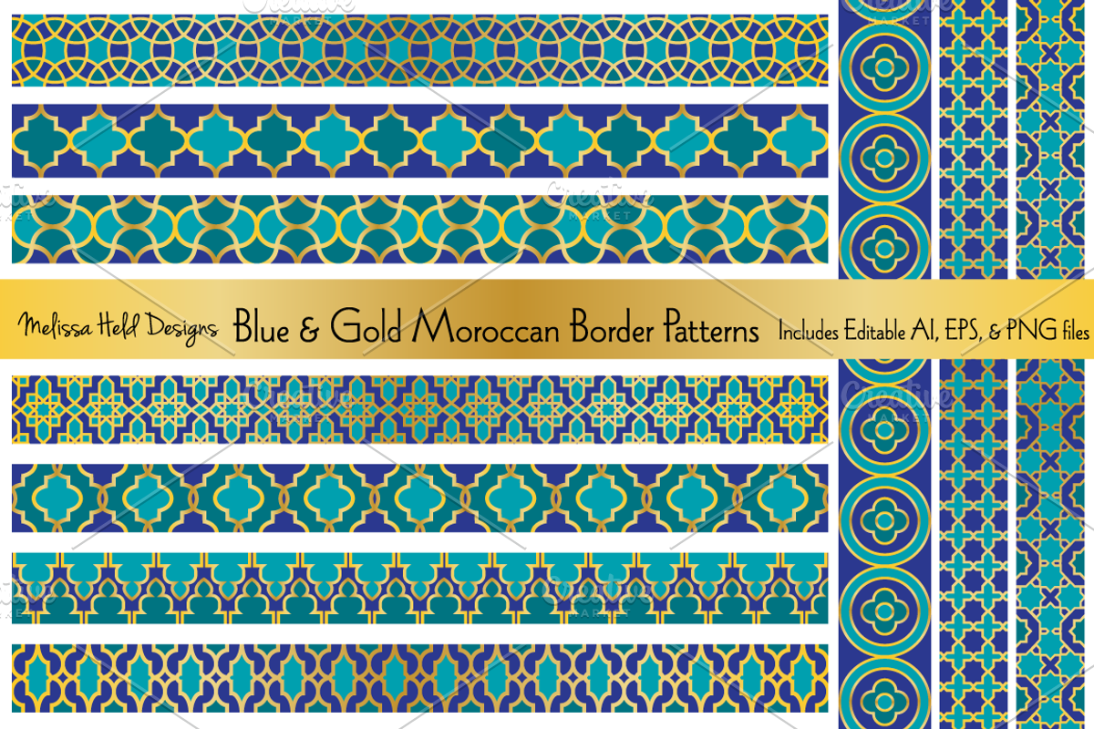 Blue & Gold Moroccan Borders