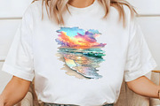 Watercolor Beach Sunset PNG Clipart, a Seasonal Illustration by Designworld (Thumbnail 6 of 8)
