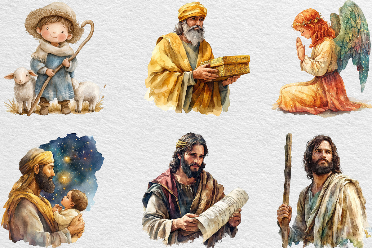 Cute Christian Figures Clipart, an Illustration by Black Bird Studio (Photo 4 of 6)