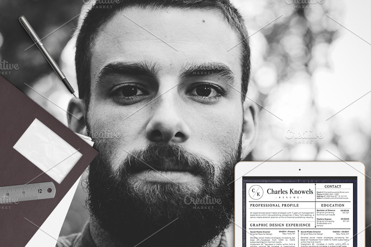 Modern 2-Page Resume CV Template, a Resume Template by Stand Out Shop (Photo 4 of 7)