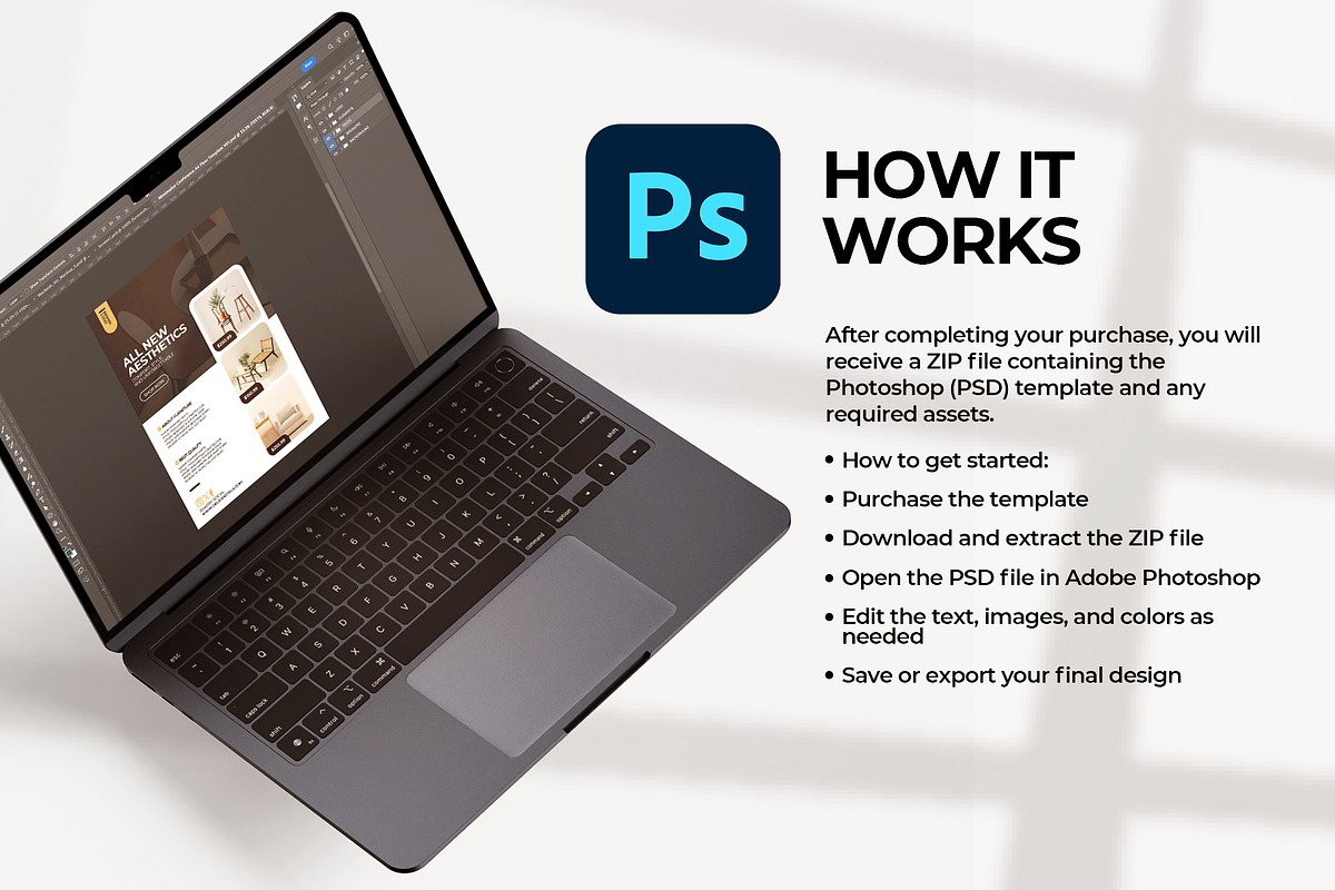 A4 Product Flyer Template Canva PSD, a Flyer Template by Vintage Impressions (Photo 5 of 6)