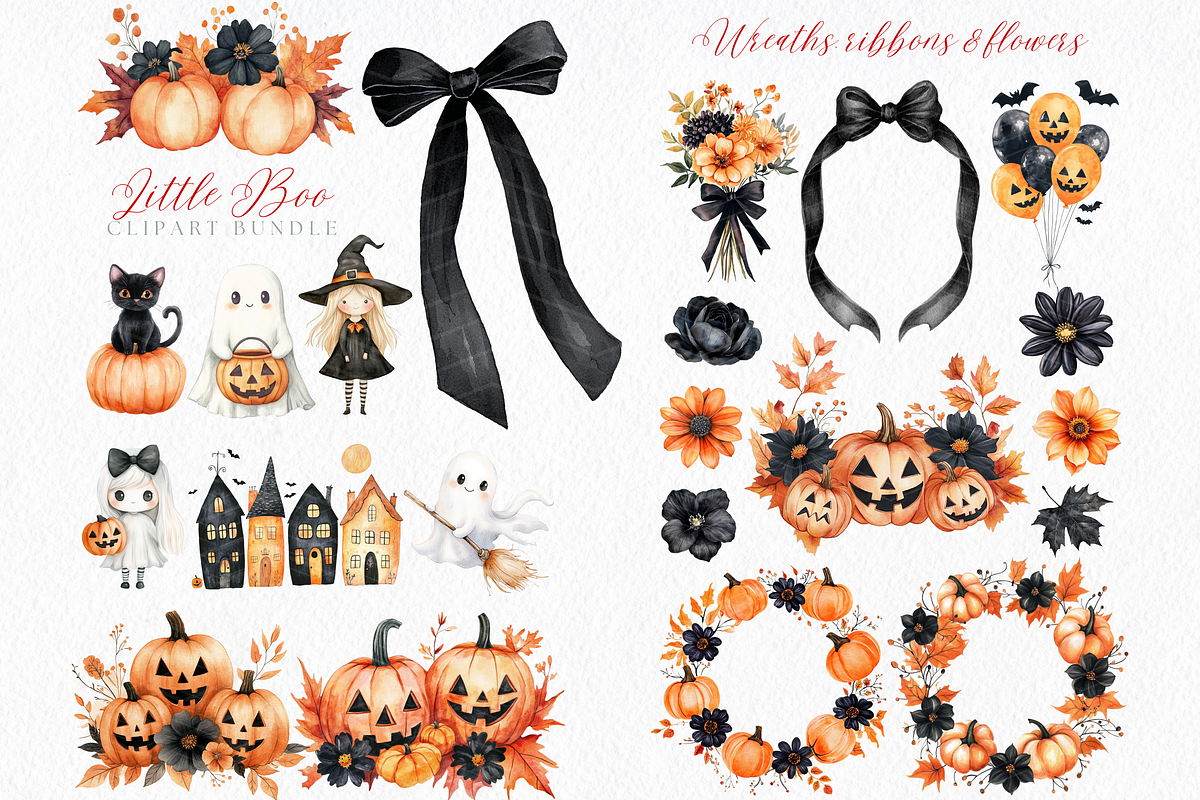 Little Boo Halloween Clipart, a Decorative Illustration by ClipArtCharm (Photo 3 of 6)