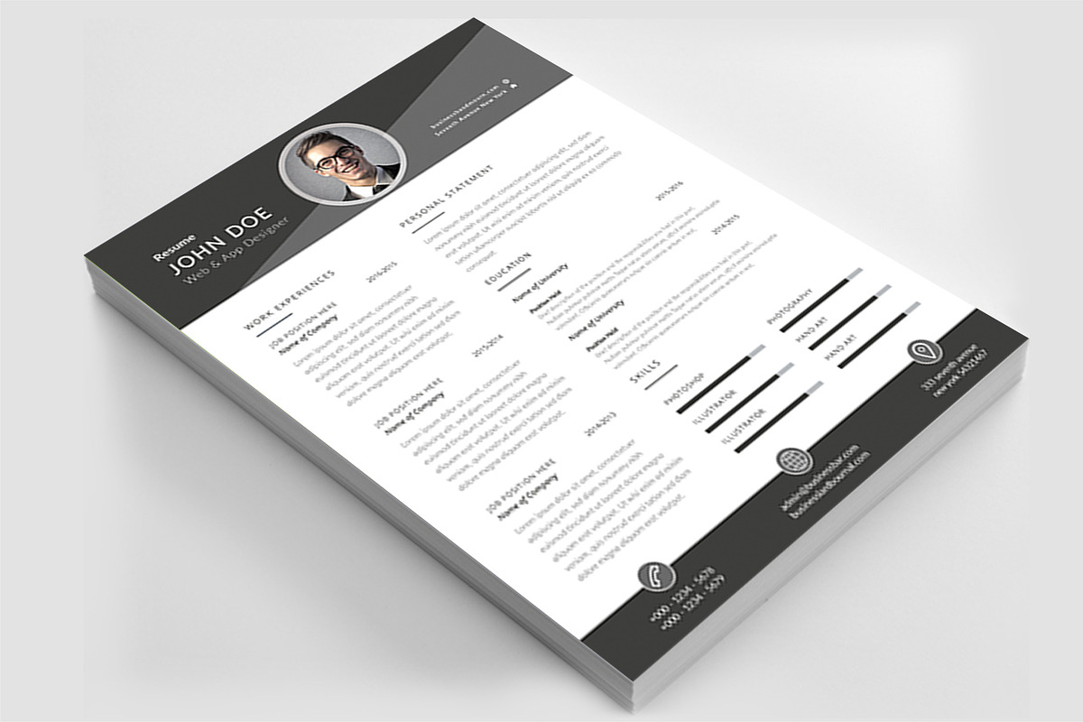 My Clean Resume/CV Set with MS Word, a Resume Template by graphicforest (Photo 4 of 5)