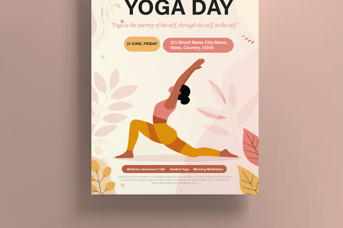 Yoga Day Poster Template, a Flyer Template by MightyDesign (Photo 3 of 8)